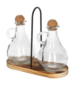 Vinegar &amp; Oil Dispenser with Cork Stopper 150ml 2Pcs