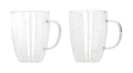 Double Walled Glass Mug with Handle 200ml - default