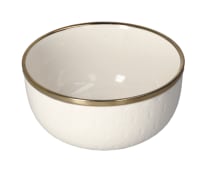 Round White & Gold Dessert Bowl 13cm