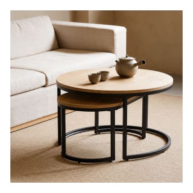 Round Nesting Table Set 2pcs