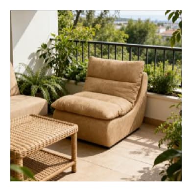 Brown Compressed Lounge Sofa 90cm 