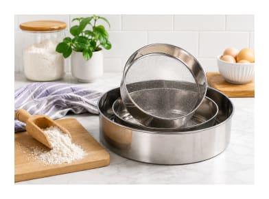 Round Stainless Steel Strainer Set 3pcs