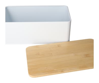 Steel Bread Bin with Bamboo Lid 33cm - default