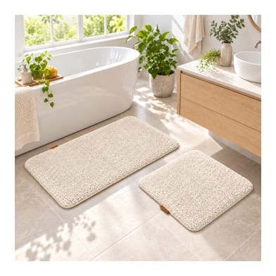Plush Bath Mat Set 2pcs