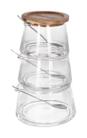3-Layer Stackable Spice Glass Jars 