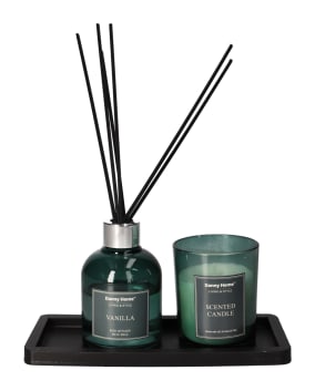 Vanilla Reed Diffuser Candle Set 9pcs