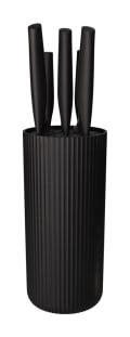 Black Knife with Stand Set 5pcs