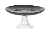 Black Glass Pedestal Cake Stand 21.9cm