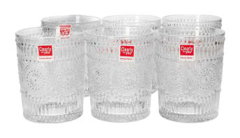 Embossed Whisky Glasses 6pcs 300ml
