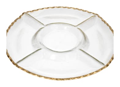 5 Grid Glass Serving Platter 33.2cm - default