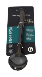 Black Dinner Spoons Set 6pcs 20cm - default