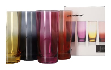 4-Piece Colourful Glasses 460ml - default