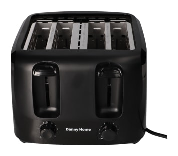 Black Four Slice Toaster 24.6cm