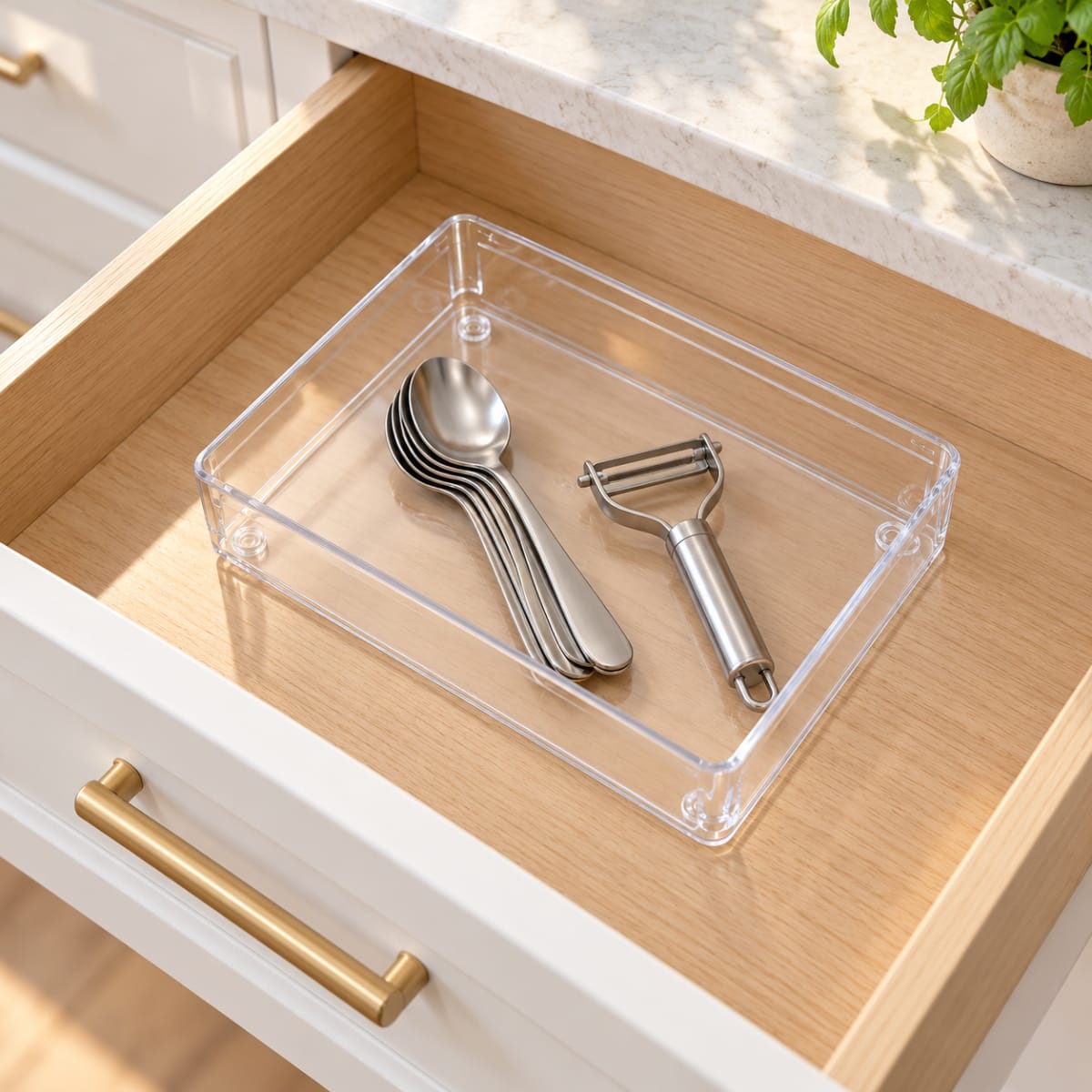 Clear Recycled Drawer Organizer 23cm - default