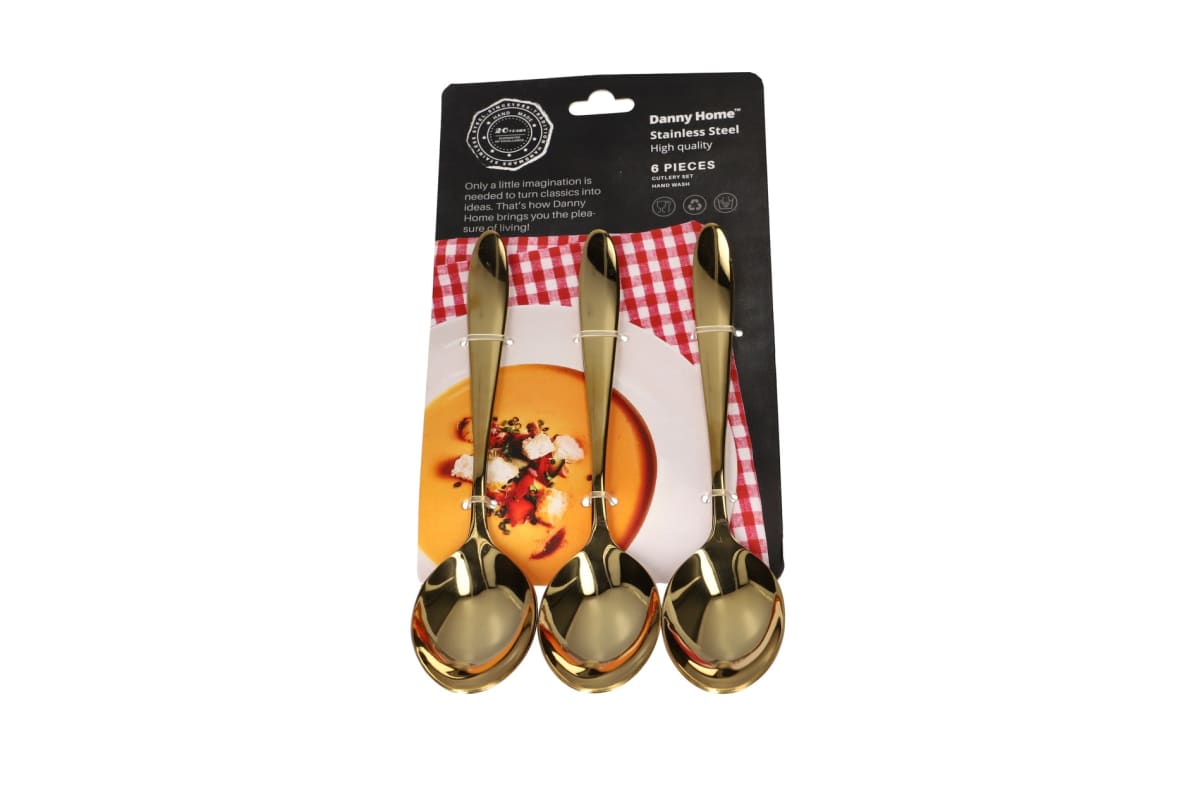 Gold Dinner Spoon 6Pcs 19.4cm - default