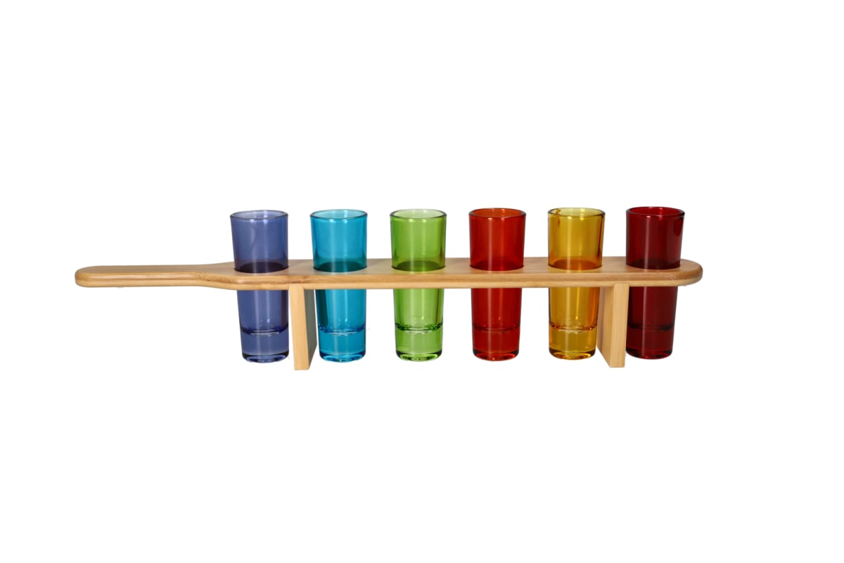 Vodka Glasses &amp; Serving Paddle 7pcs 60ml - default
