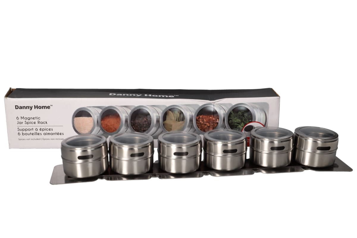 6 Magnetic Jar Spice Rack 100ml - default