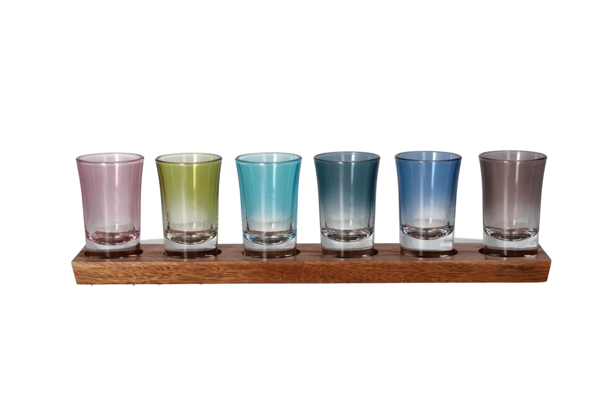 Vodka Glasses &amp; Serving Stand 7pcs 48ml - default