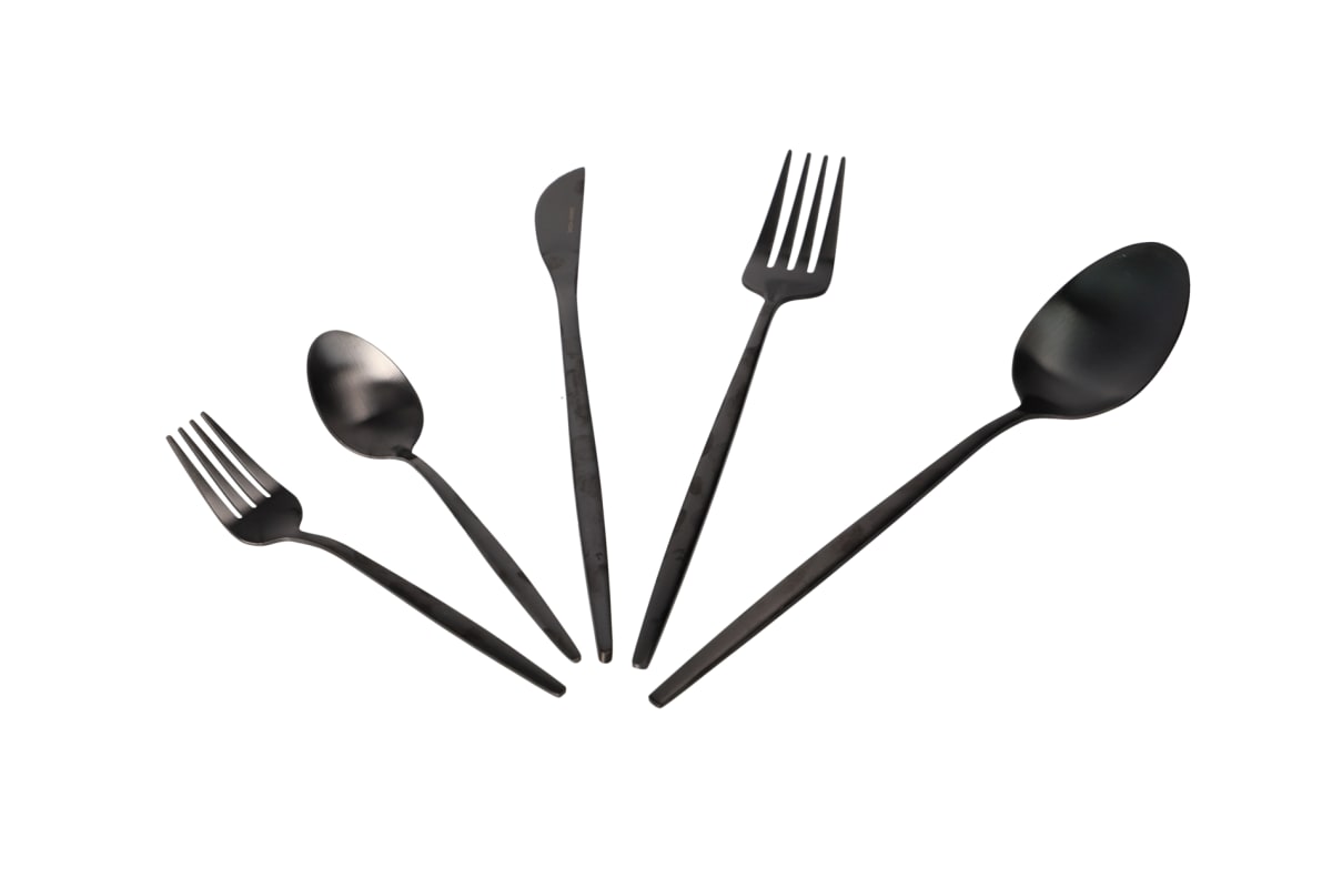 21Pcs Black Cutlery Set  - default
