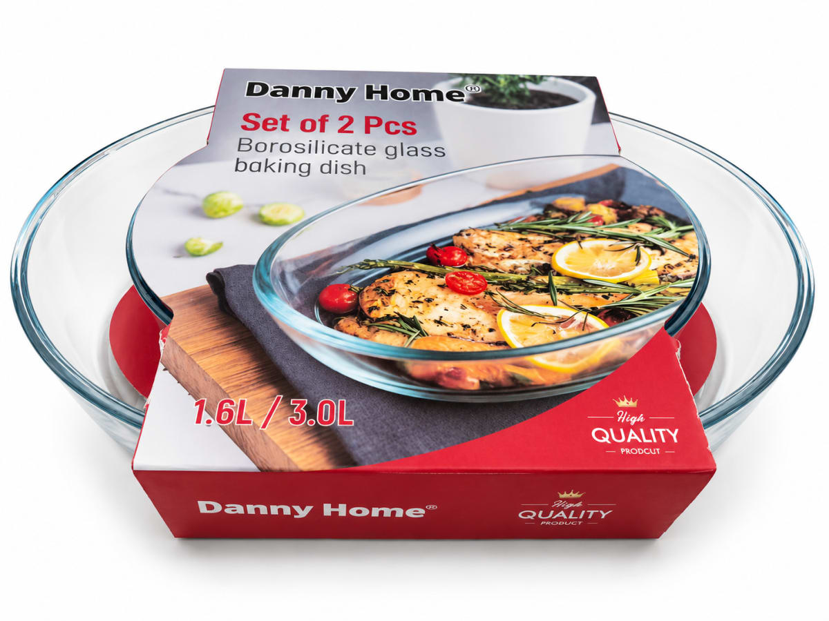 Oval Baking Pan Set 2pcs 1.6L+3.0L  - default
