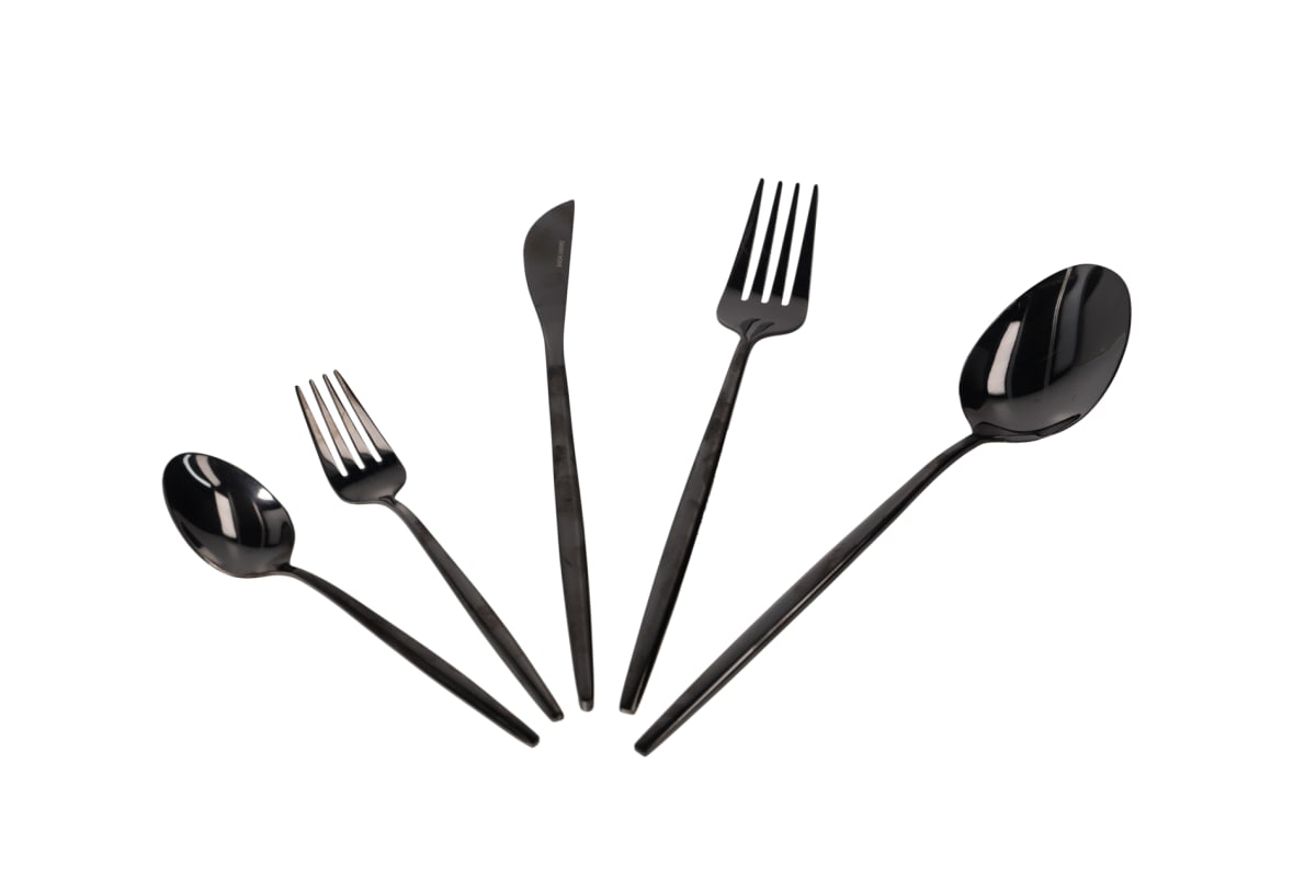  21Pcs Black Cutlery Set  - default