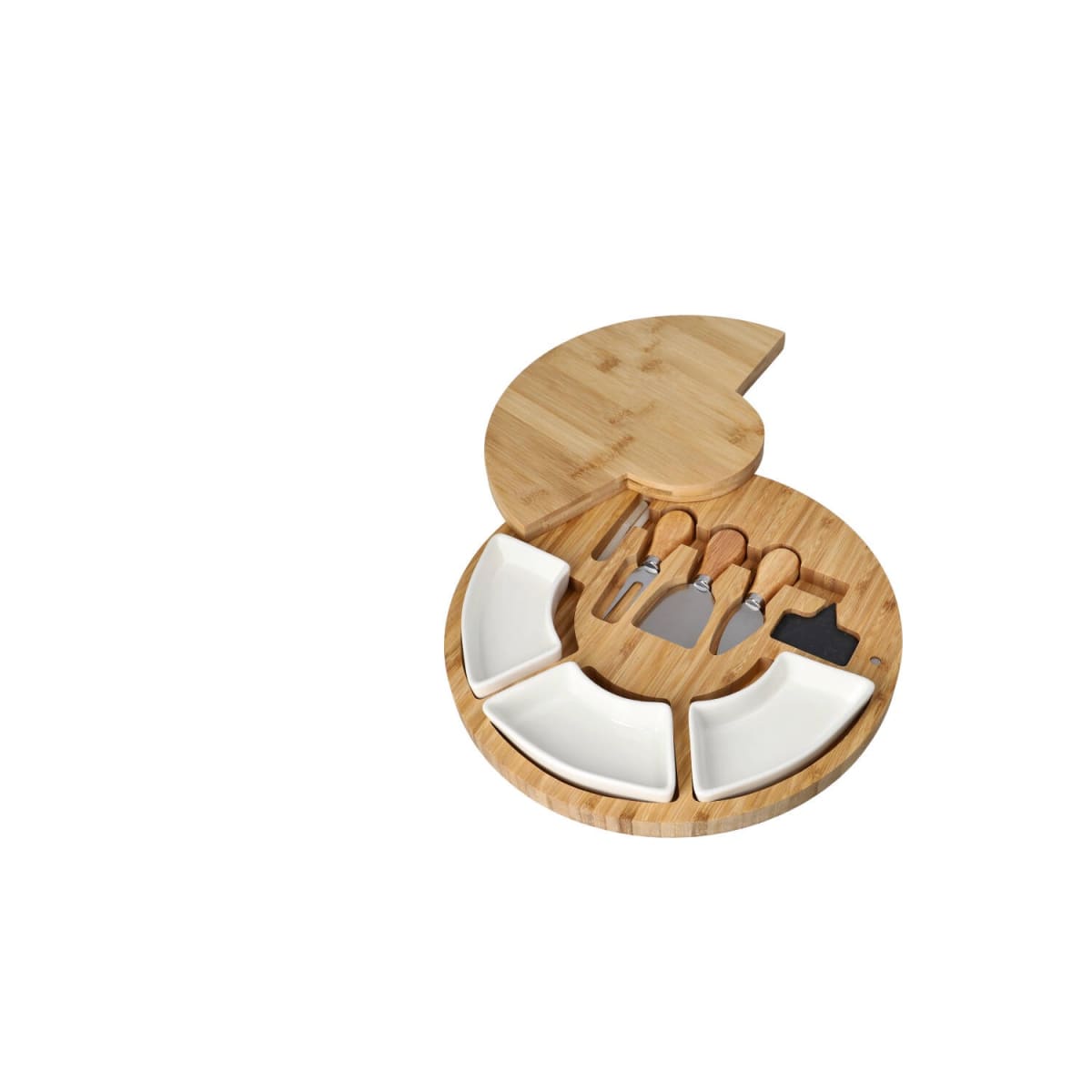 Bamboo Cheese Board &amp; Bowls Set 10pcs - default