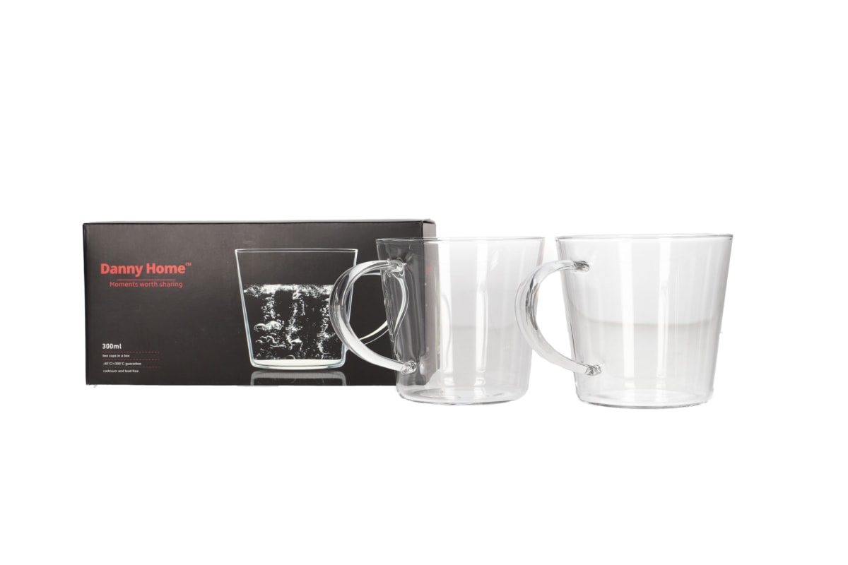 2Pcs Glass Mug 300ml - default