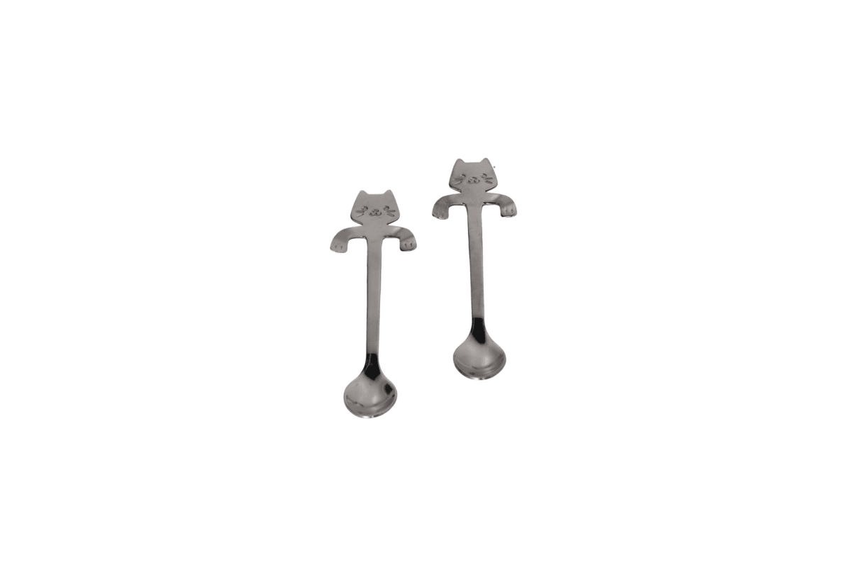 Stainless Steel Cat Design Spoon 2pcs 11.7cm - default