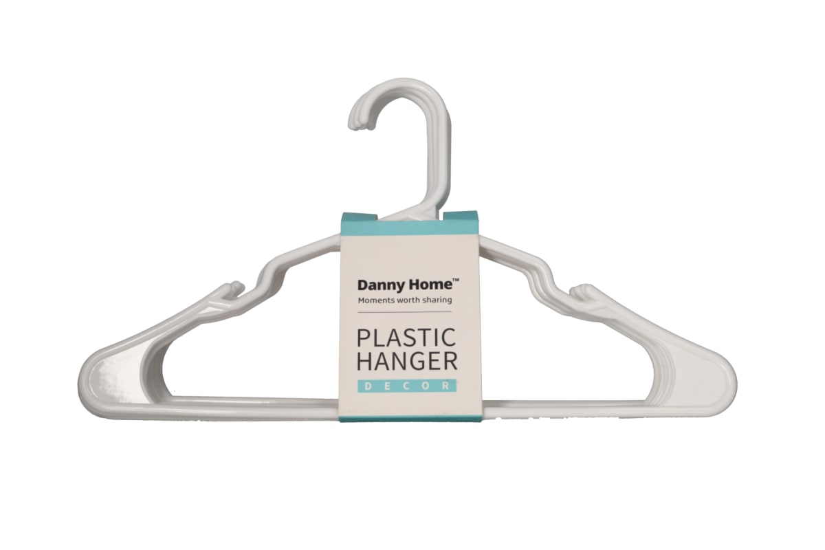 White Plastic Hangers 10Pcs - default