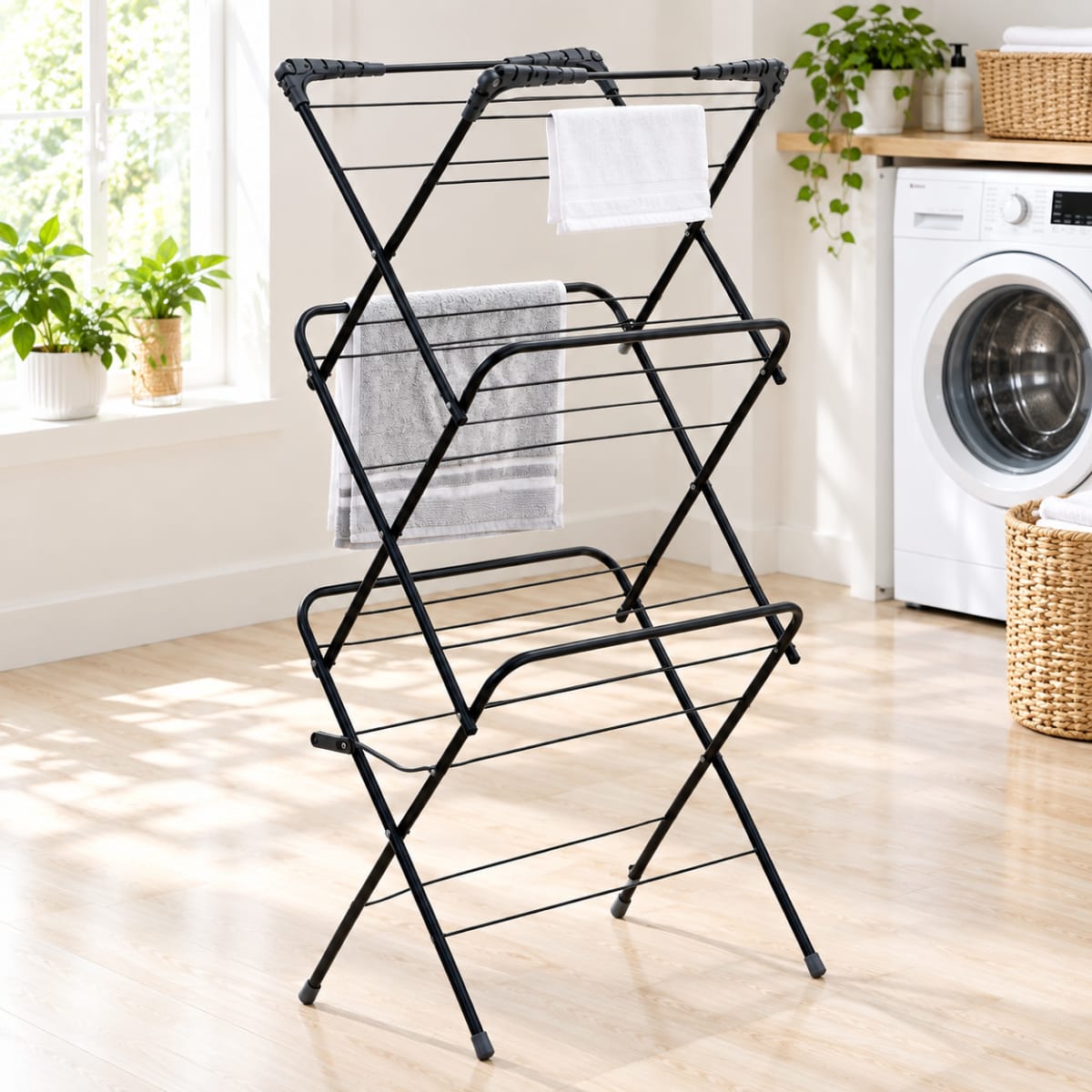 3-Tier Foldable Clothes Airer 138cm - default