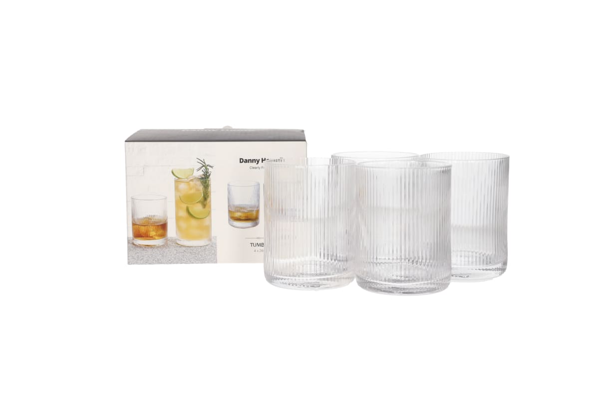 Striped Whisky Glasses 4pcs 260ml  - default