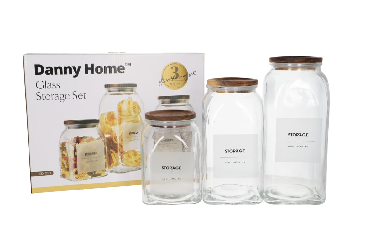 Coffee Glass Jar Set 3pcs  - default