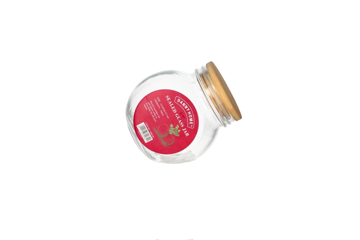 Sealed Glass Jar Bamboo Lid 700ml - default