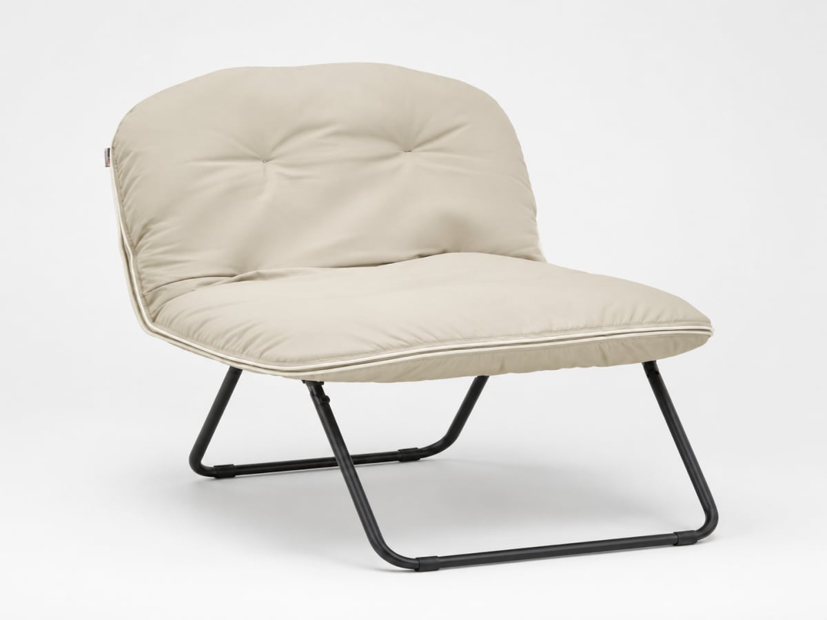 Cream Padded Folding Lounge Chair 70cm - default