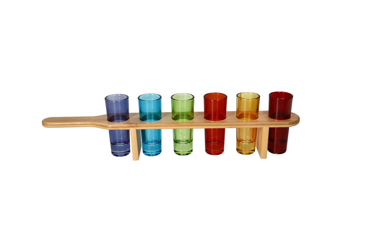 Vodka Glasses &amp; Serving Paddle 7pcs 60ml - default