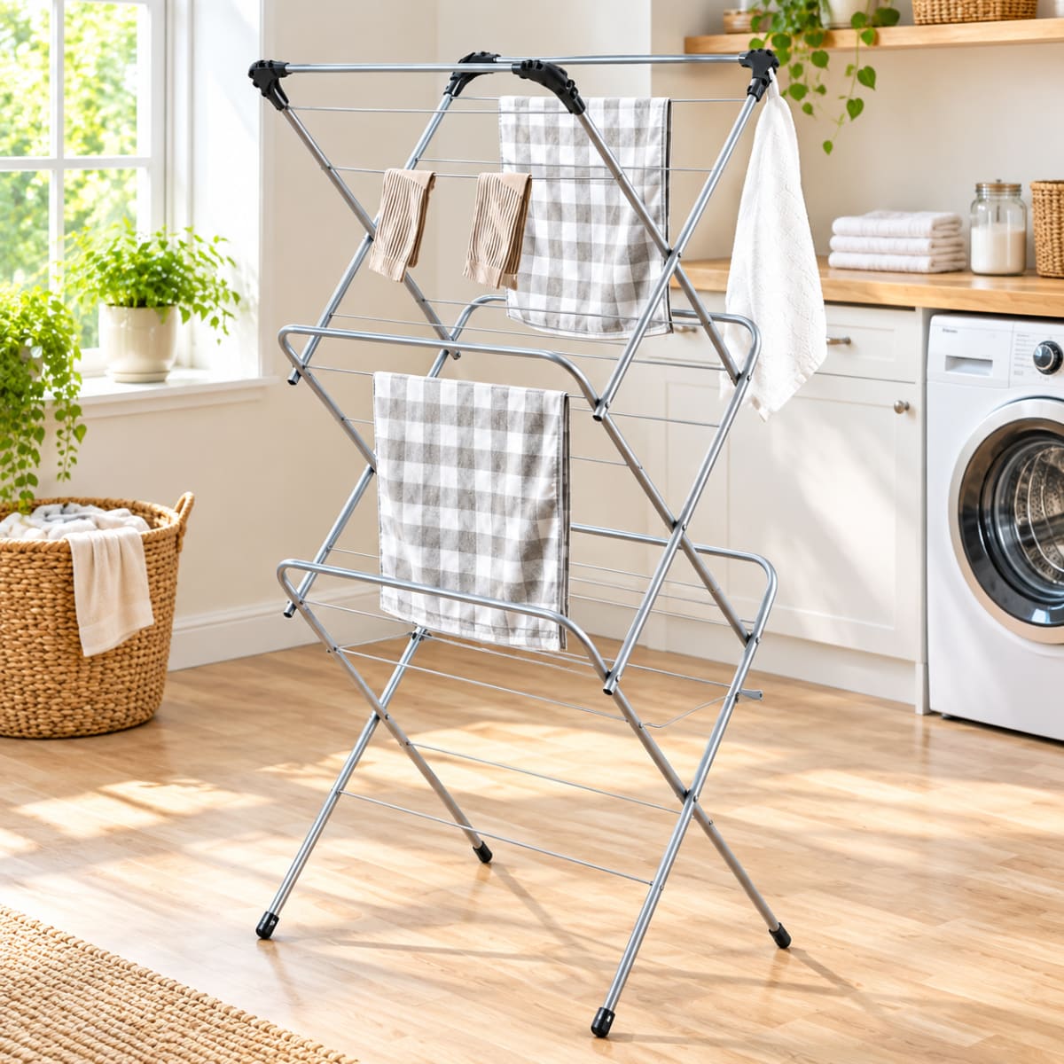 3-Tier Foldable Clothes Airer 137cm - default