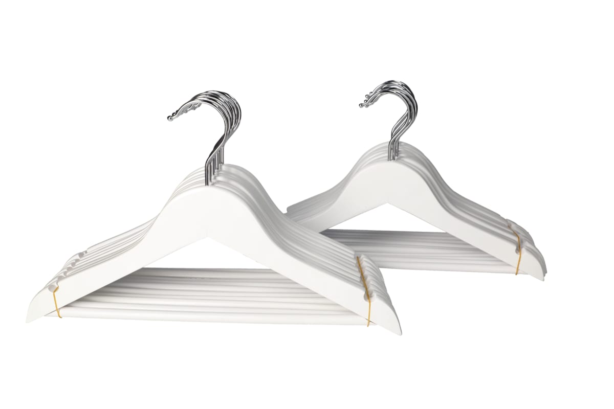  White Kids Wood Hanger Set 20pcs 32.7cm - default