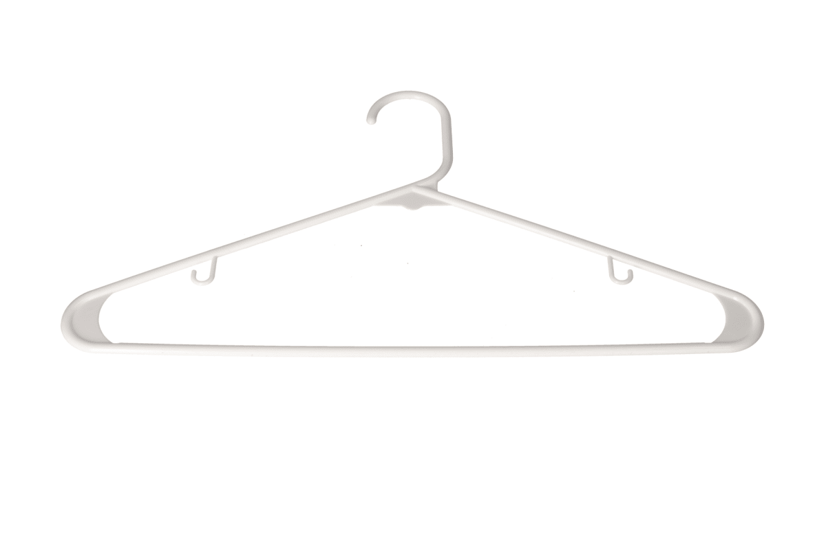 White Plastic Hangers 20Pcs - default