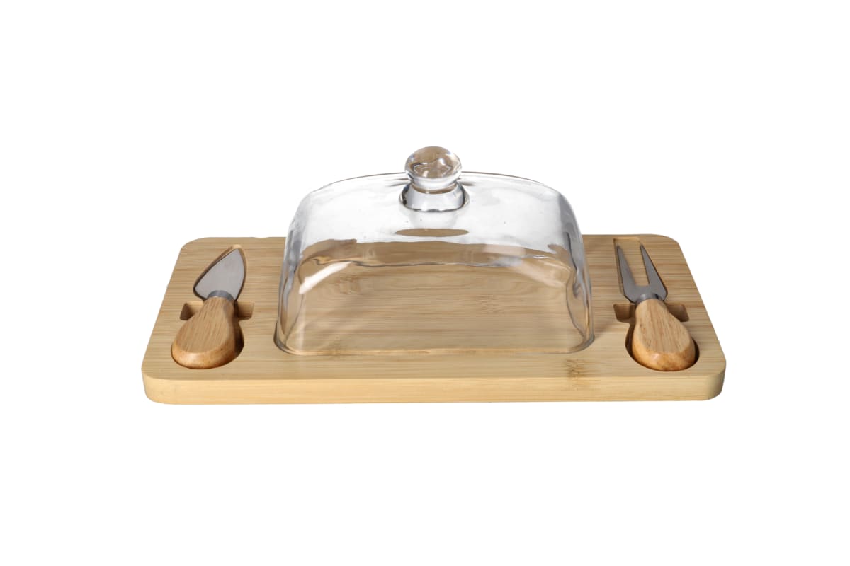 Cheese Board with Dome Set 4pcs - default