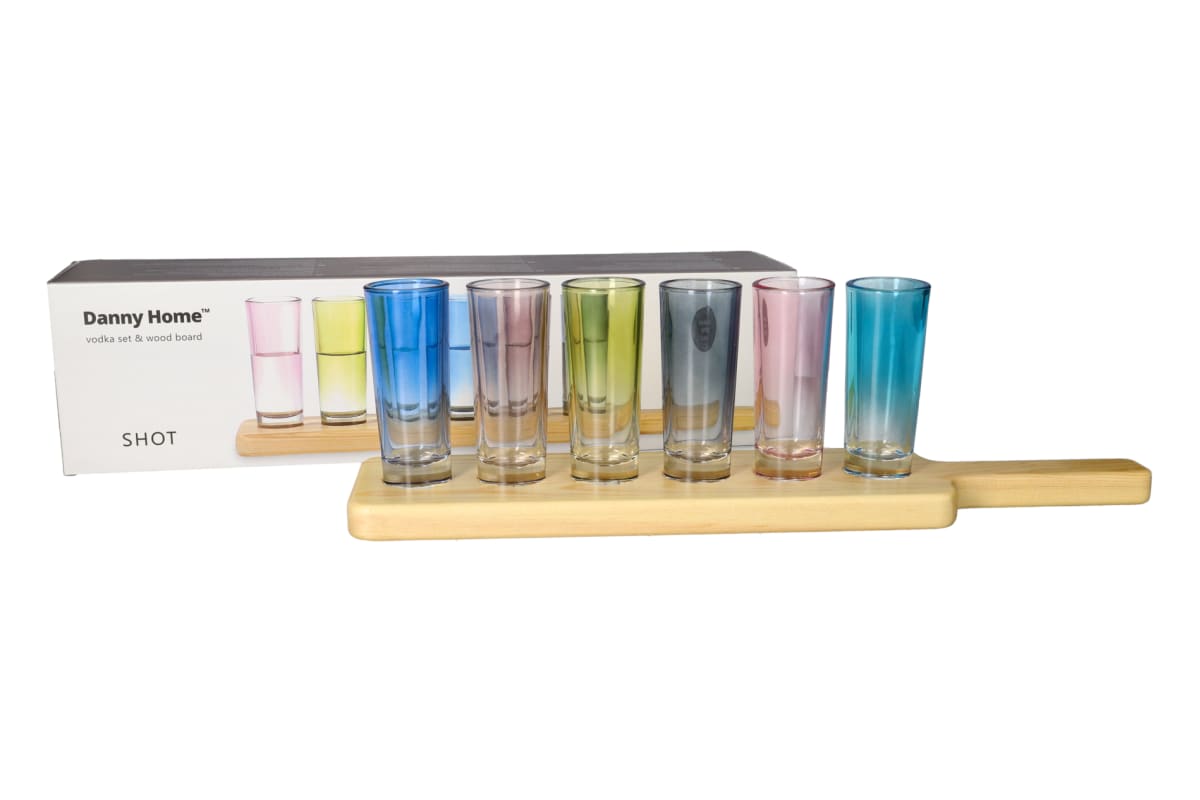 Vodka Glasses & Serving Paddle 7pcs 60ml | Danny Home