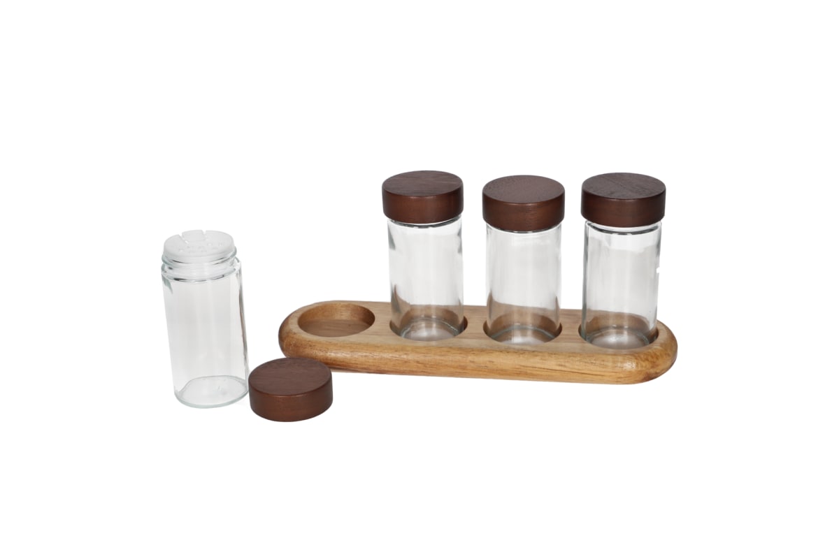 Spice Jar Set with Stand 5pcs - default