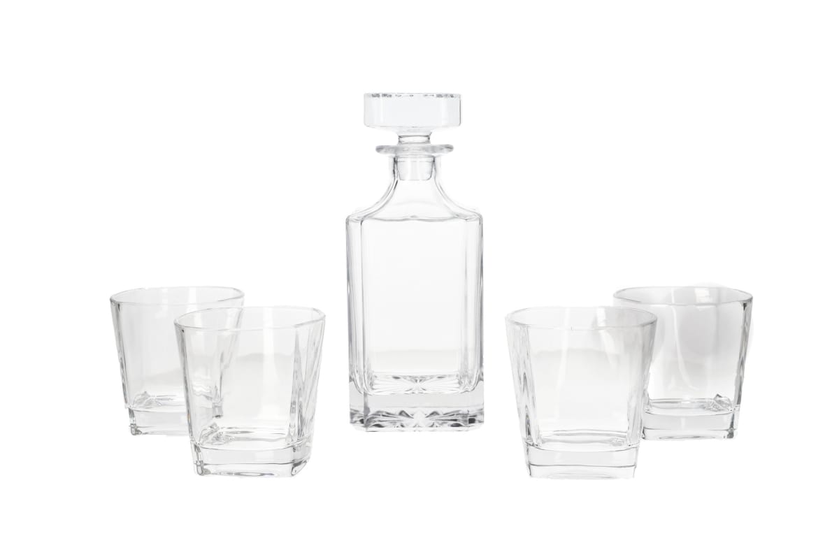 Whisky Decanter &amp; Glasses Set 5pcs  - default
