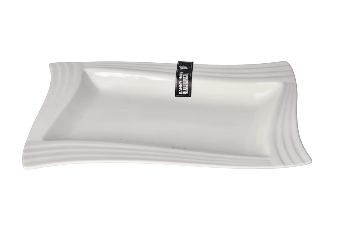 White Motion Shape Serving Platter 29.5cm - default