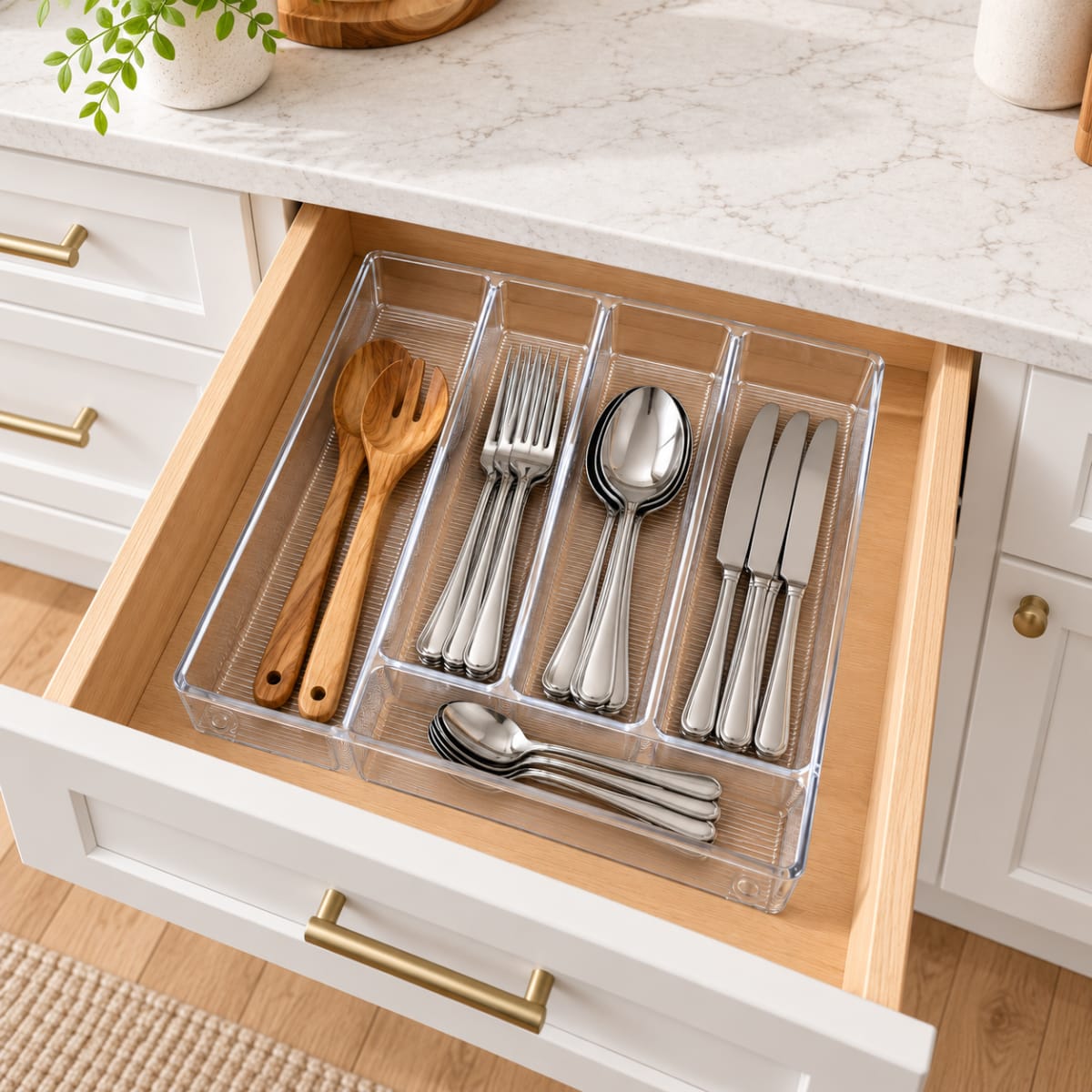 5-Compartment Cutlery Storage Box 35cm - default