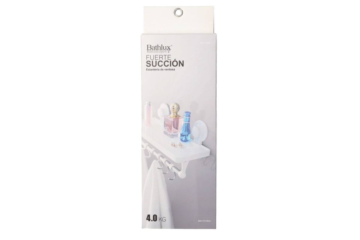 Shelf With Hanging Hooks And Suction Cup 32cm - default