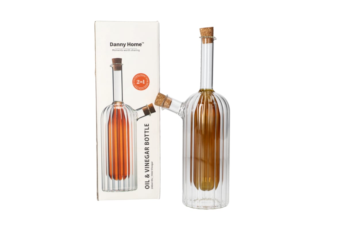 2 in 1 Oil &amp; Vinegar Glass Dispenser 290ml  - default