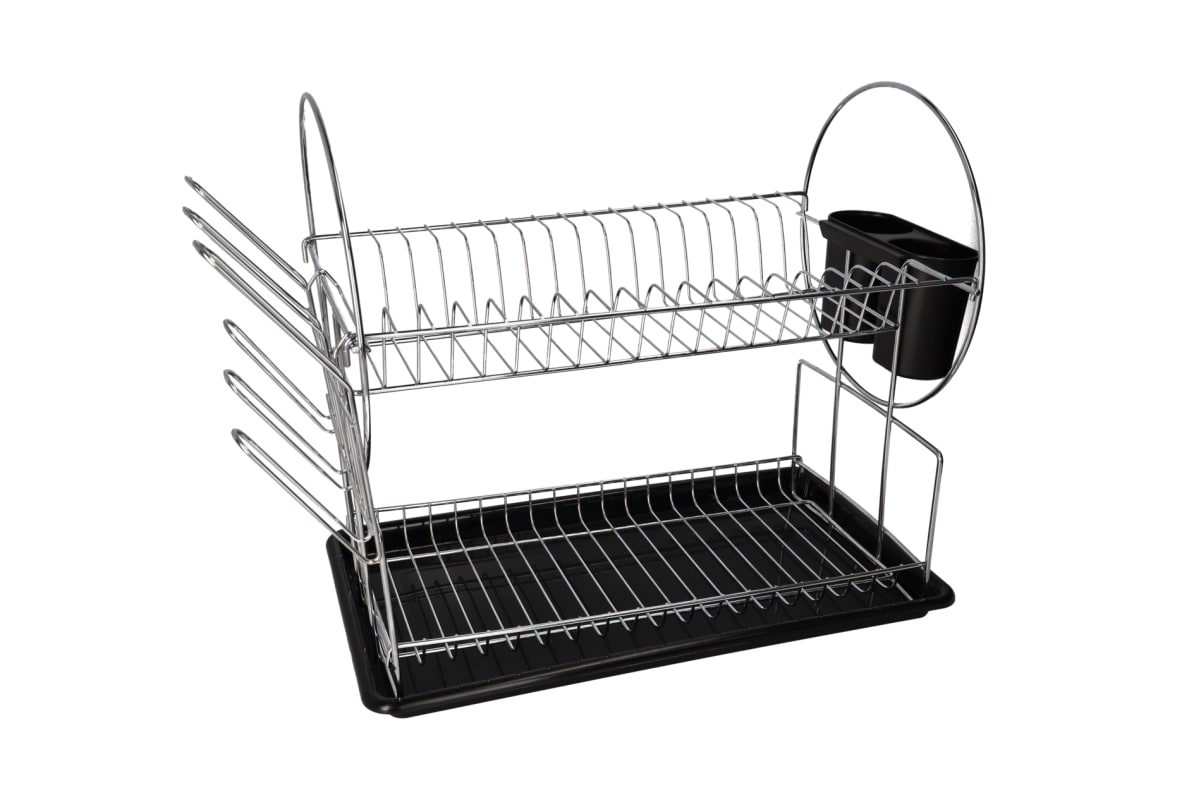 Chrome Plated 2 Tier Dish Rack 51cm - default