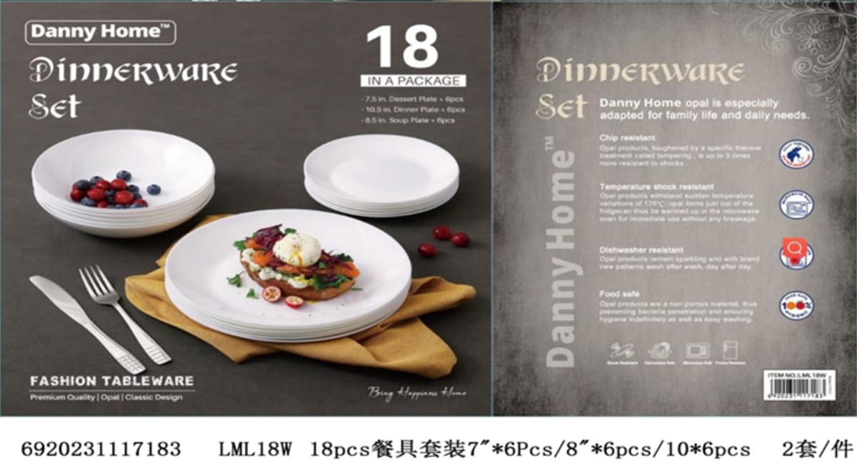Opal Glass Dinnerware Set 18pcs - default