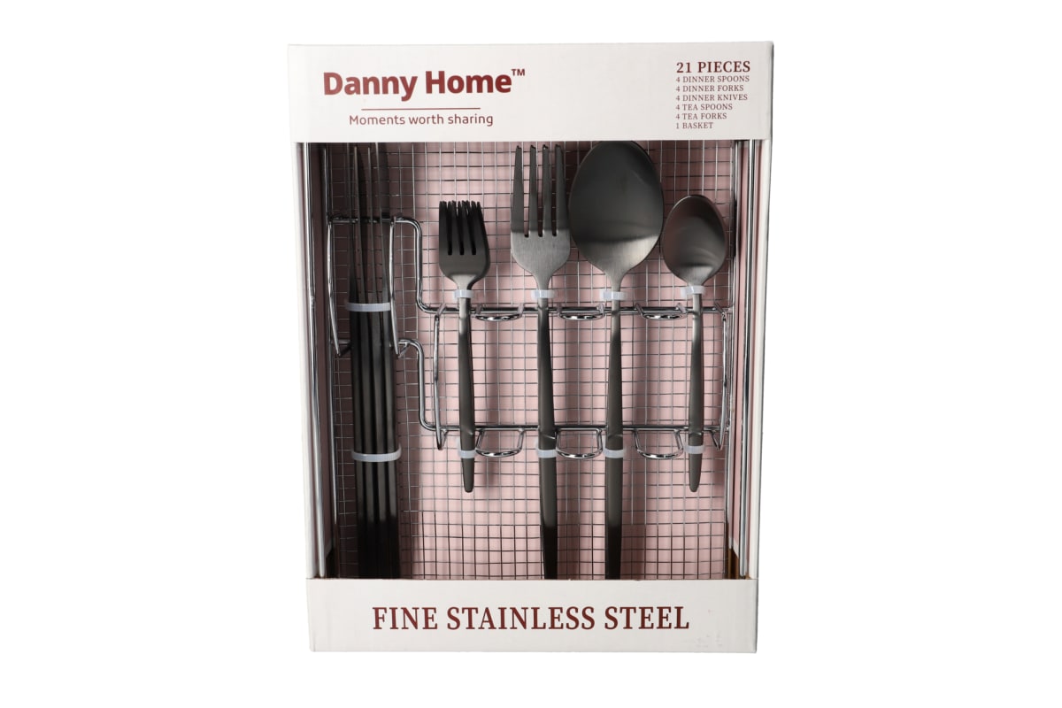 21Pcs Black Cutlery Set  - default