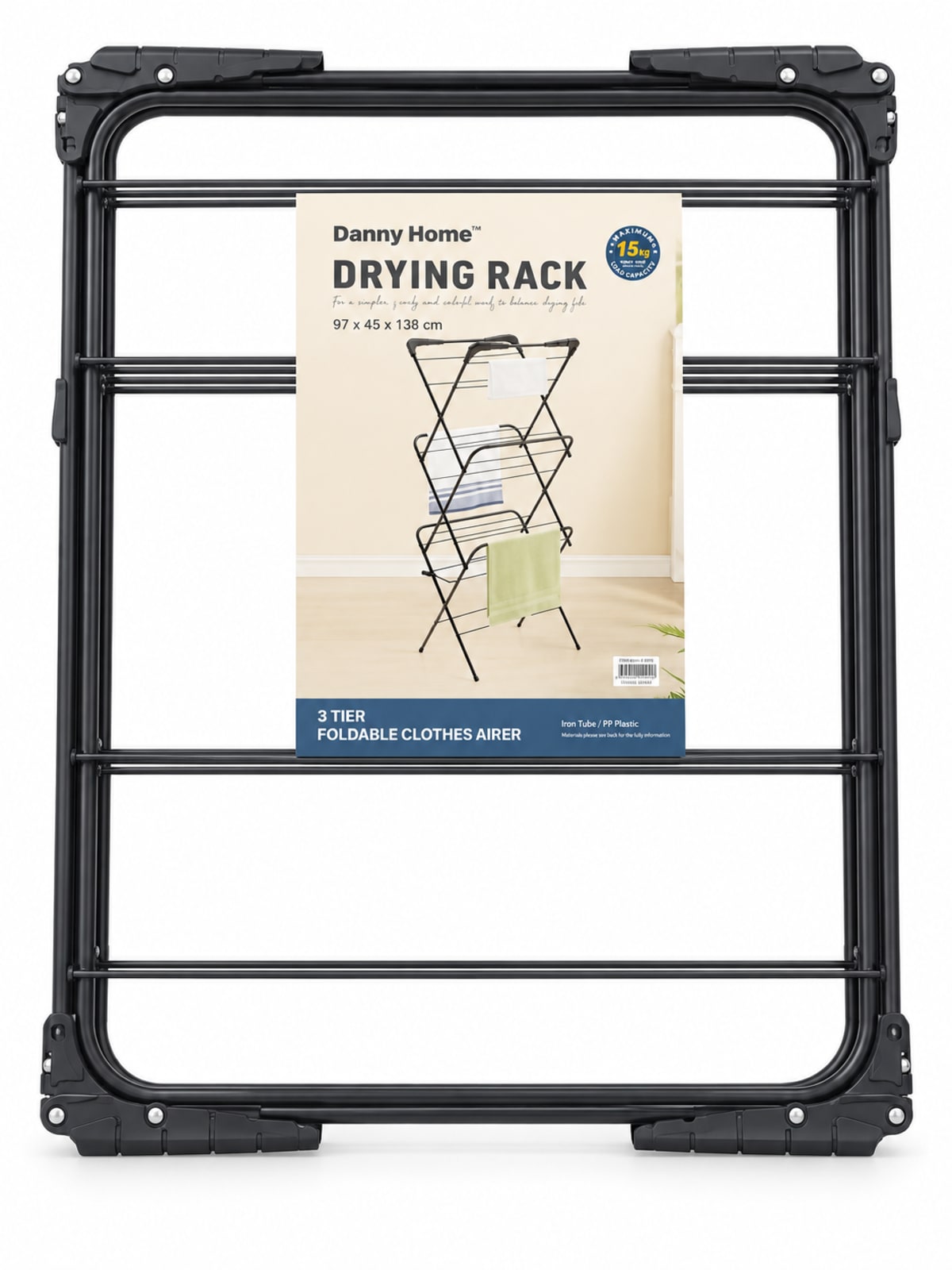 3-Tier Foldable Clothes Airer 138cm - default
